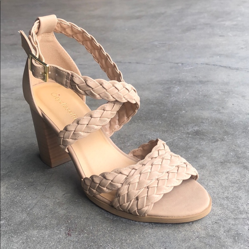 CityClassified Women Strappy Heeled Sandal Camel